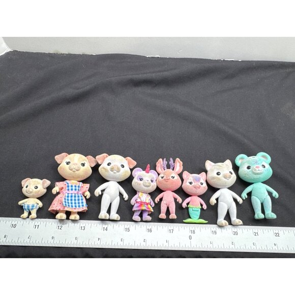Flocked Animal Figures FLAWS Doll Toy Set Various Conditions Cats Bears Dogs - Picture 2 of 14